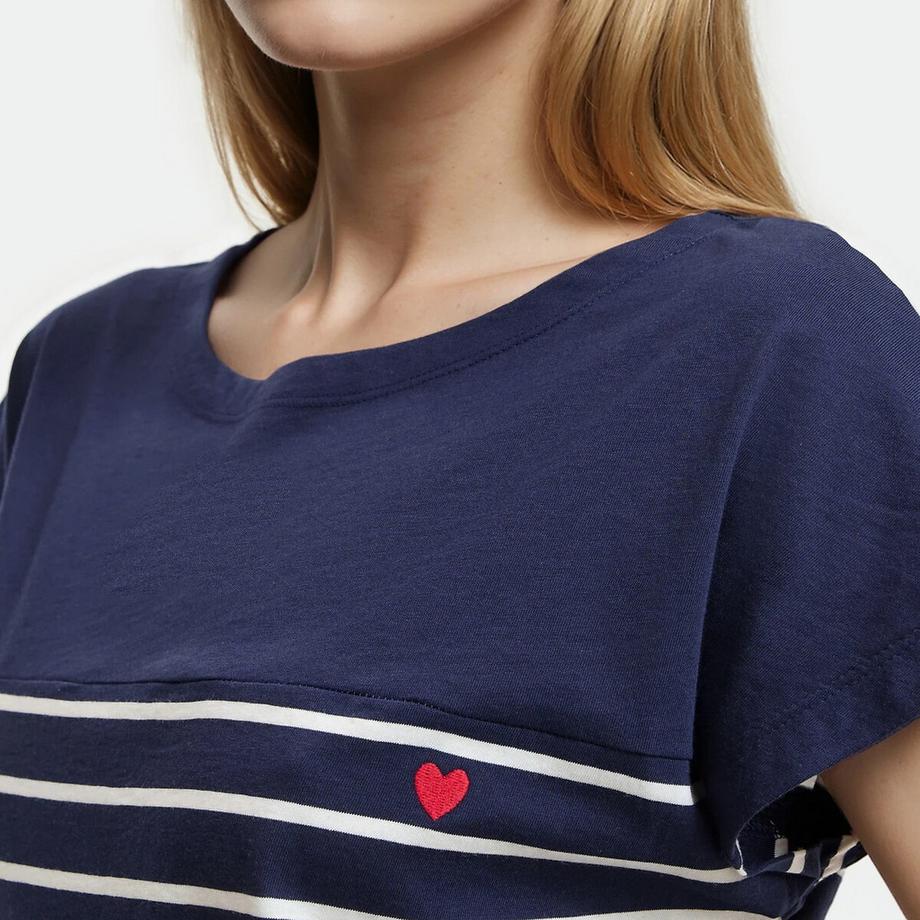 La Redoute Collections Gestreiftes Kurzarm-Nachthemd  