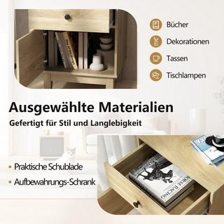 Northix Comodino in rattan con cassetto  