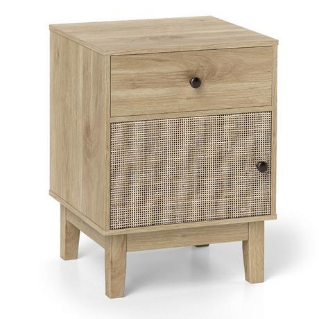 Northix Comodino in rattan con cassetto  