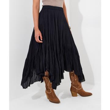 Boho Maxirock mit Taschentuch-Saum