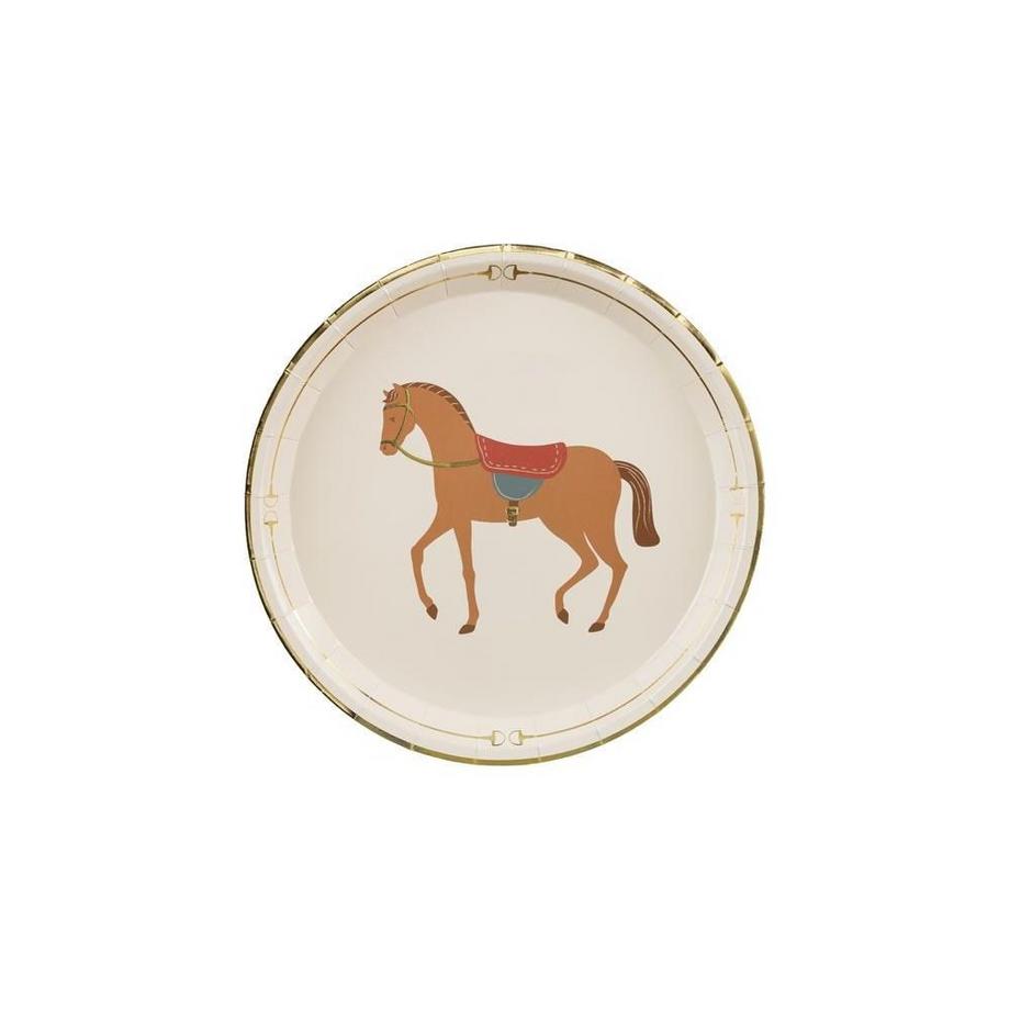 assiettes jetables cheval