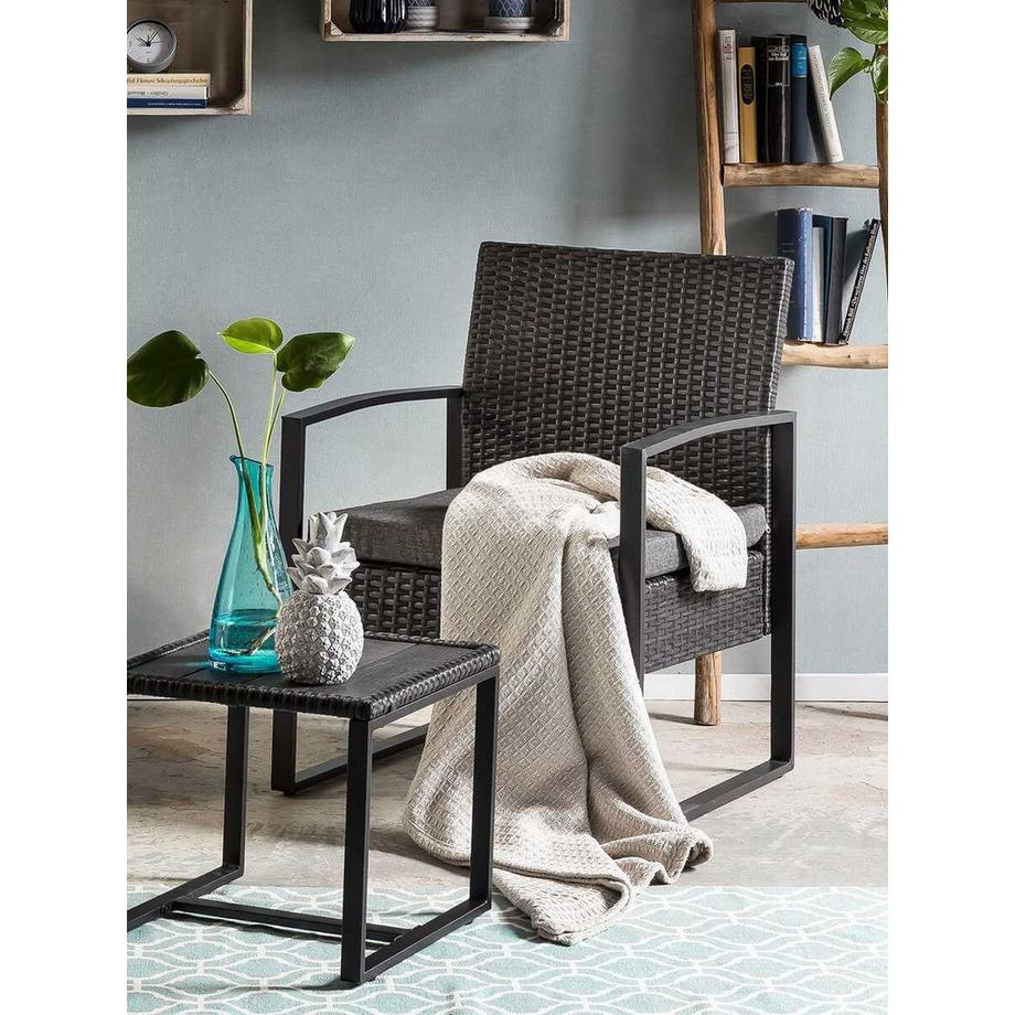 mutoni Salon de jardin Dreflic anthracite (5 pièces)  