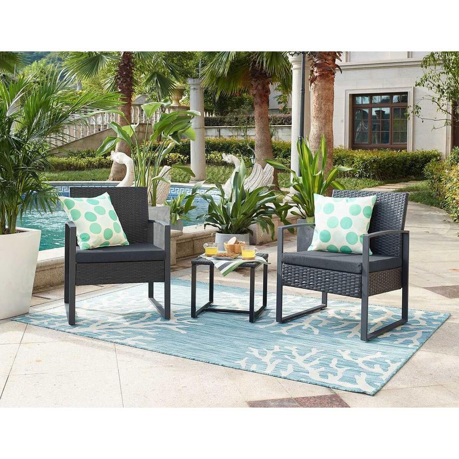 mutoni Salon de jardin Dreflic anthracite (5 pièces)  