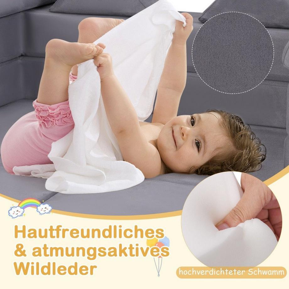 B2X Set de canapé modulaire de 9 pièces pour enfants, favorisant la créativité et le confort  