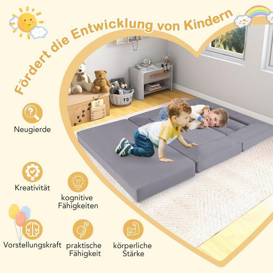 B2X Set de canapé modulaire de 9 pièces pour enfants, favorisant la créativité et le confort  