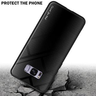 Cadorabo  Housse compatible avec Samsung Galaxy S8 PLUS - Aspect rayé - Coque de protection en silicone TPU et dos en verre trempé 