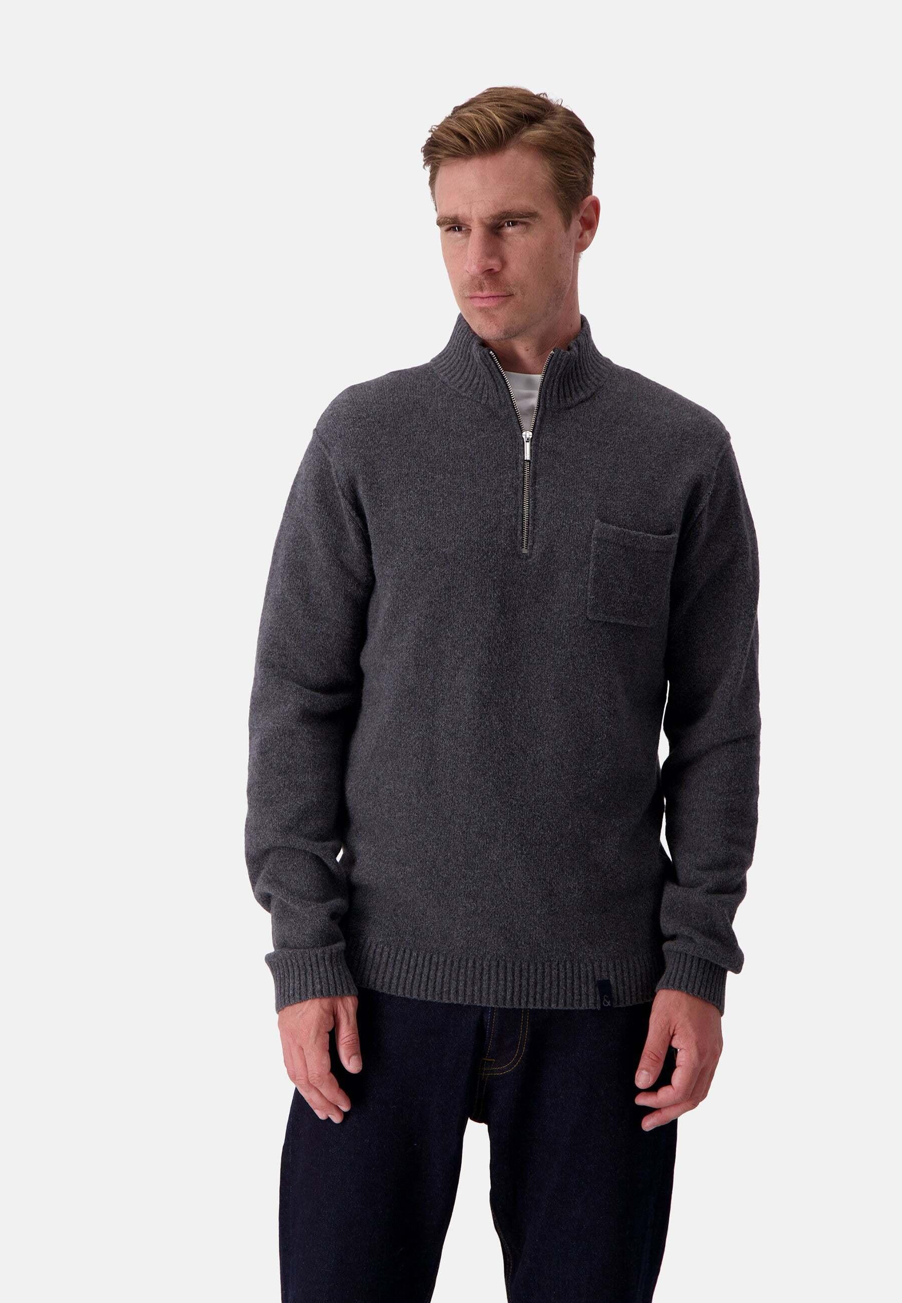 Colours & Sons  Pullover Mock-Zip Woolen Touch 