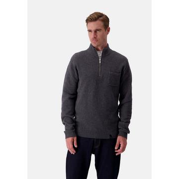 Pullover Mock-Zip Woolen Touch