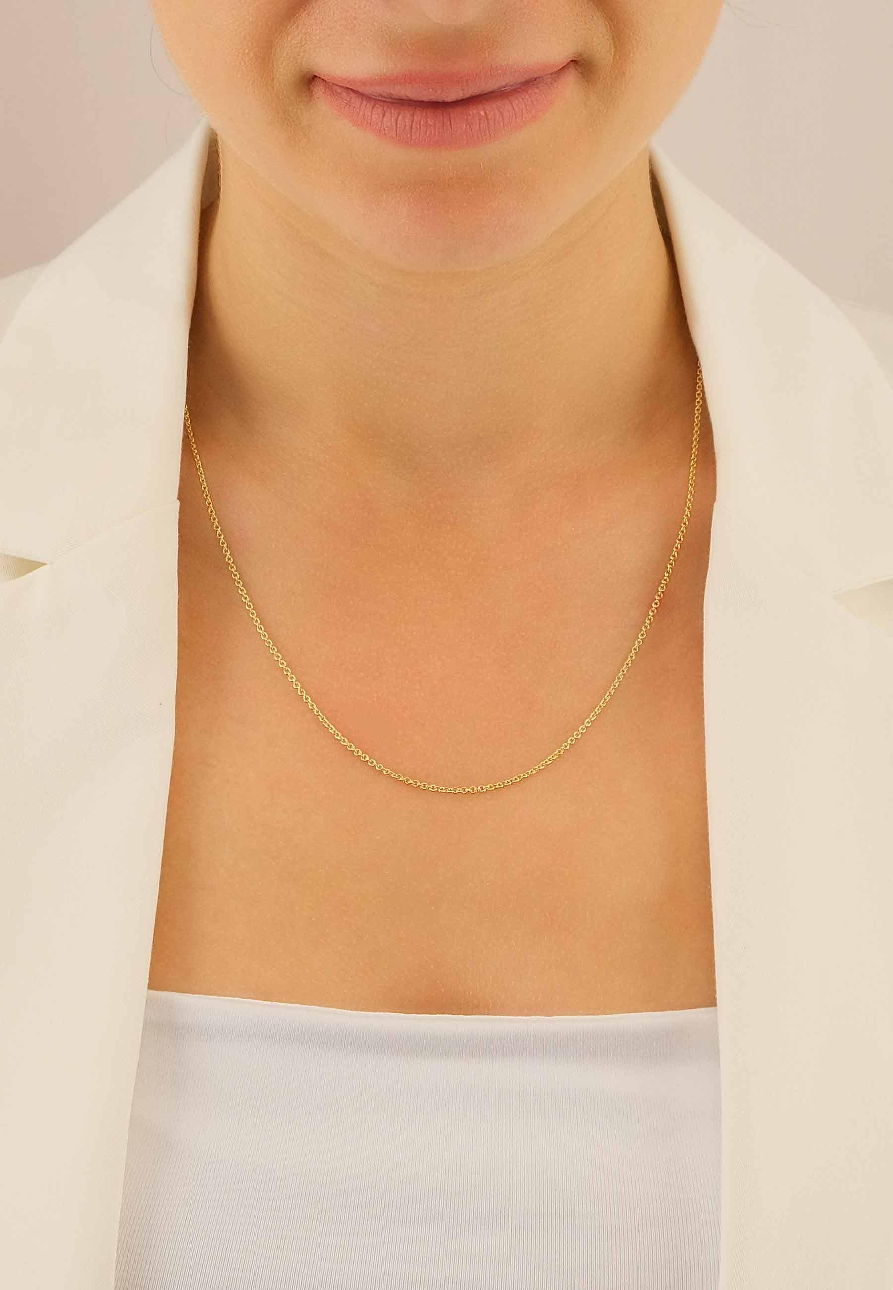 MUAU Schmuck  Collier Rundanker Gelbgold 750, 1.6mm, 38cm 