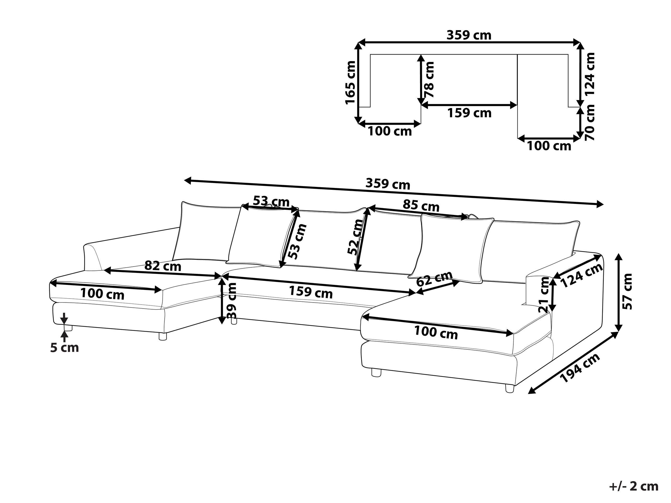 Beliani Ecksofa aus Stoff Modern LILVIKEN  