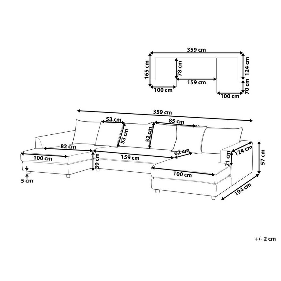 Beliani Canapé d'angle en Tissu Moderne LILVIKEN  