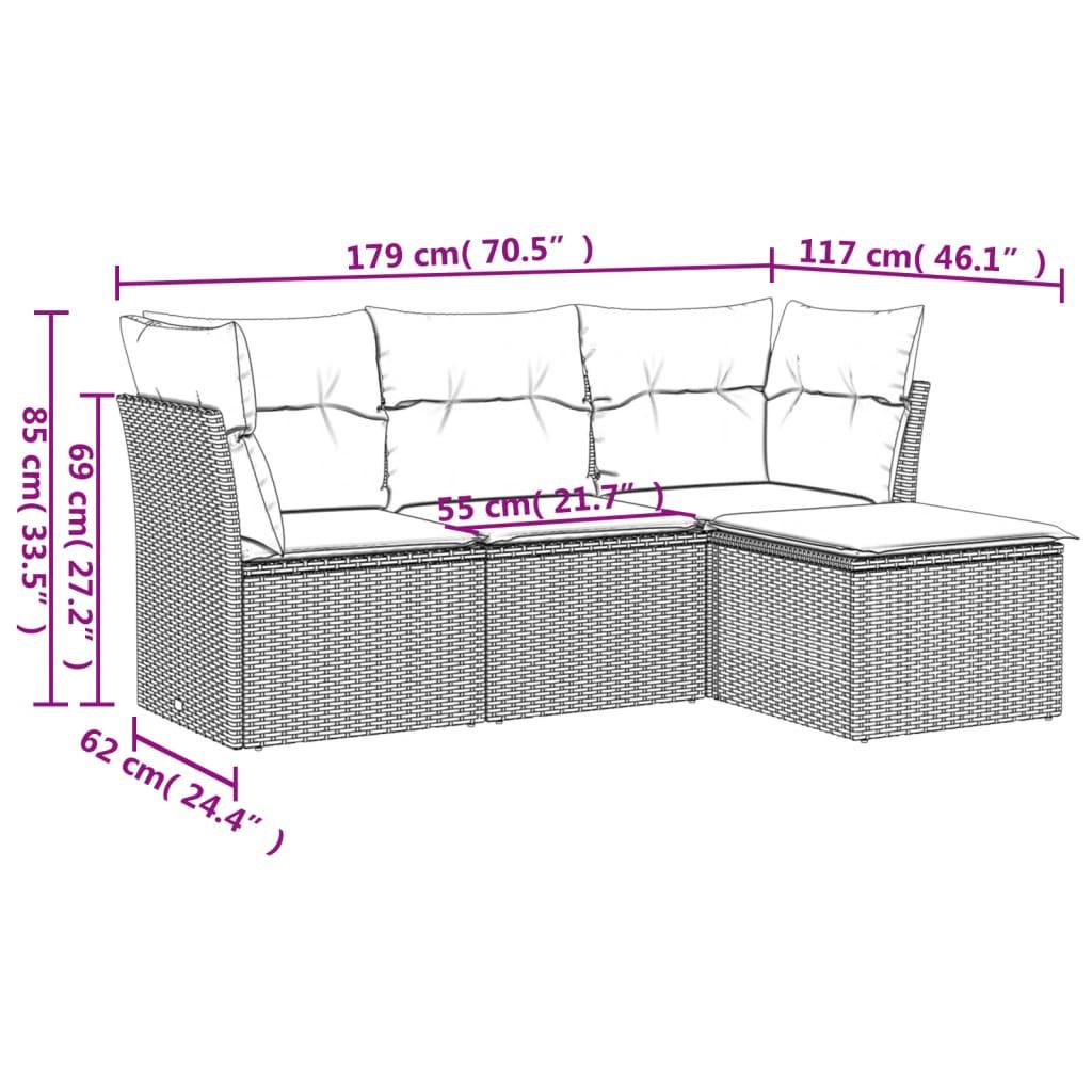 VidaXL Ensemble de canapés de jardin rotin synthétique  