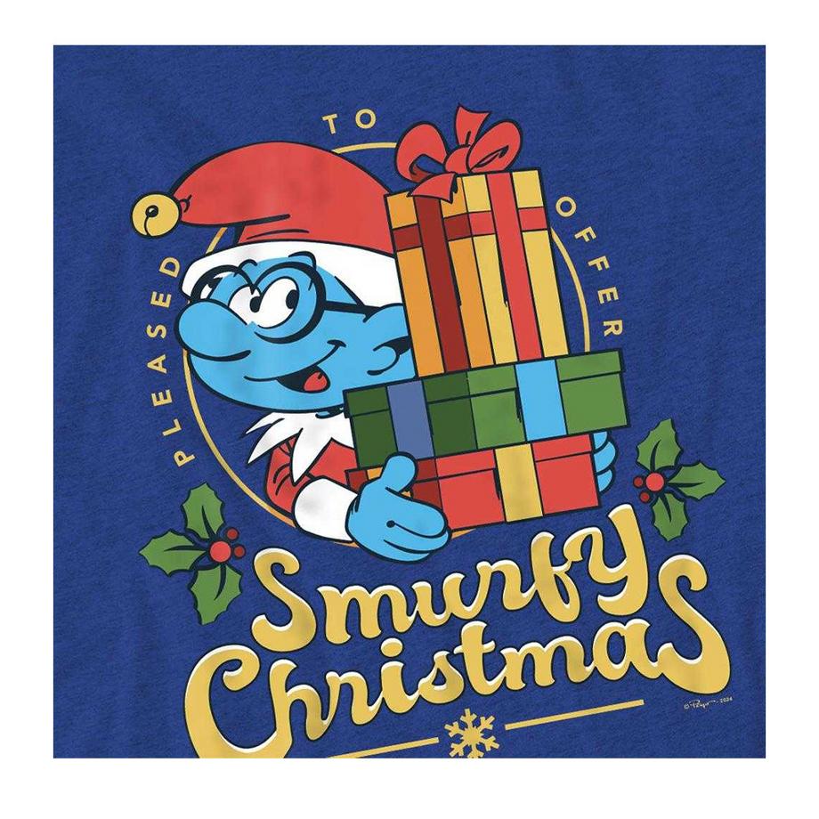Puffi  Smurfy Christmas Maglietta Natale 