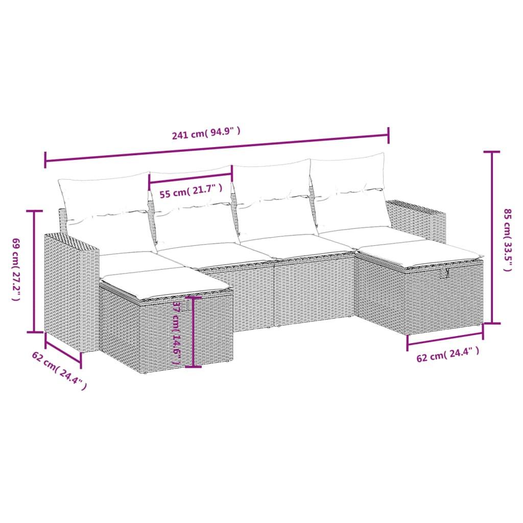 VidaXL set divano da giardino Polirattan  