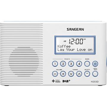 Sangean H203D Radio portable Personnel Numérique Blanc