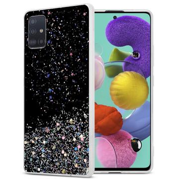 Housse compatible avec Samsung Galaxy A51 5G - Coque de protection en silicone TPU flexible avec paillettes scintillantes