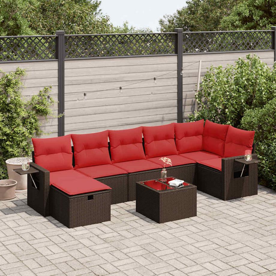VidaXL Ensemble de canapés de jardin rotin synthétique  