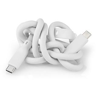 Nedis  Cavo USB | USB 3.2 Gen 2 | USB-C™ Hane | USB-C™ Hane | 240 W | 8K@30Hz | 20 Gbps | Nickelplaterad | 1,00 m | Round | Silicone | Vit | Låda 