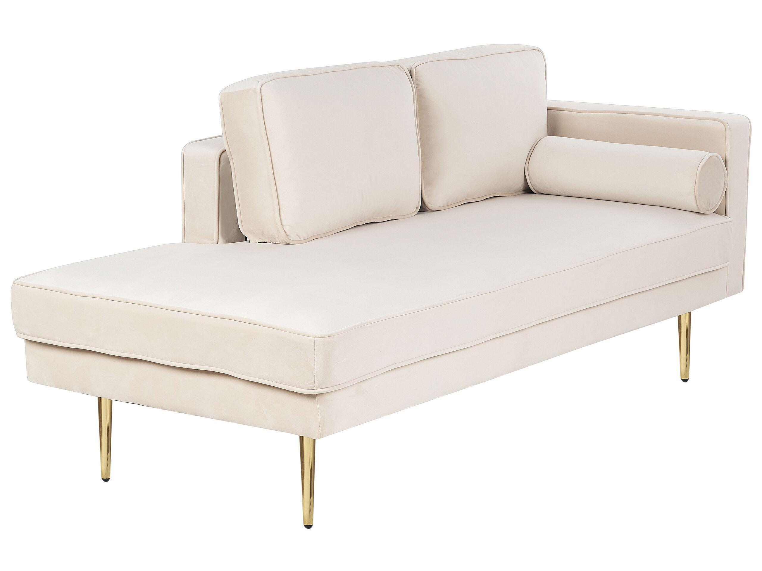 Beliani Chaise longue versione destra en Velluto Moderno MIRAMAS  