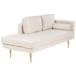 Beliani Chaise longue versione destra en Velluto Moderno MIRAMAS  