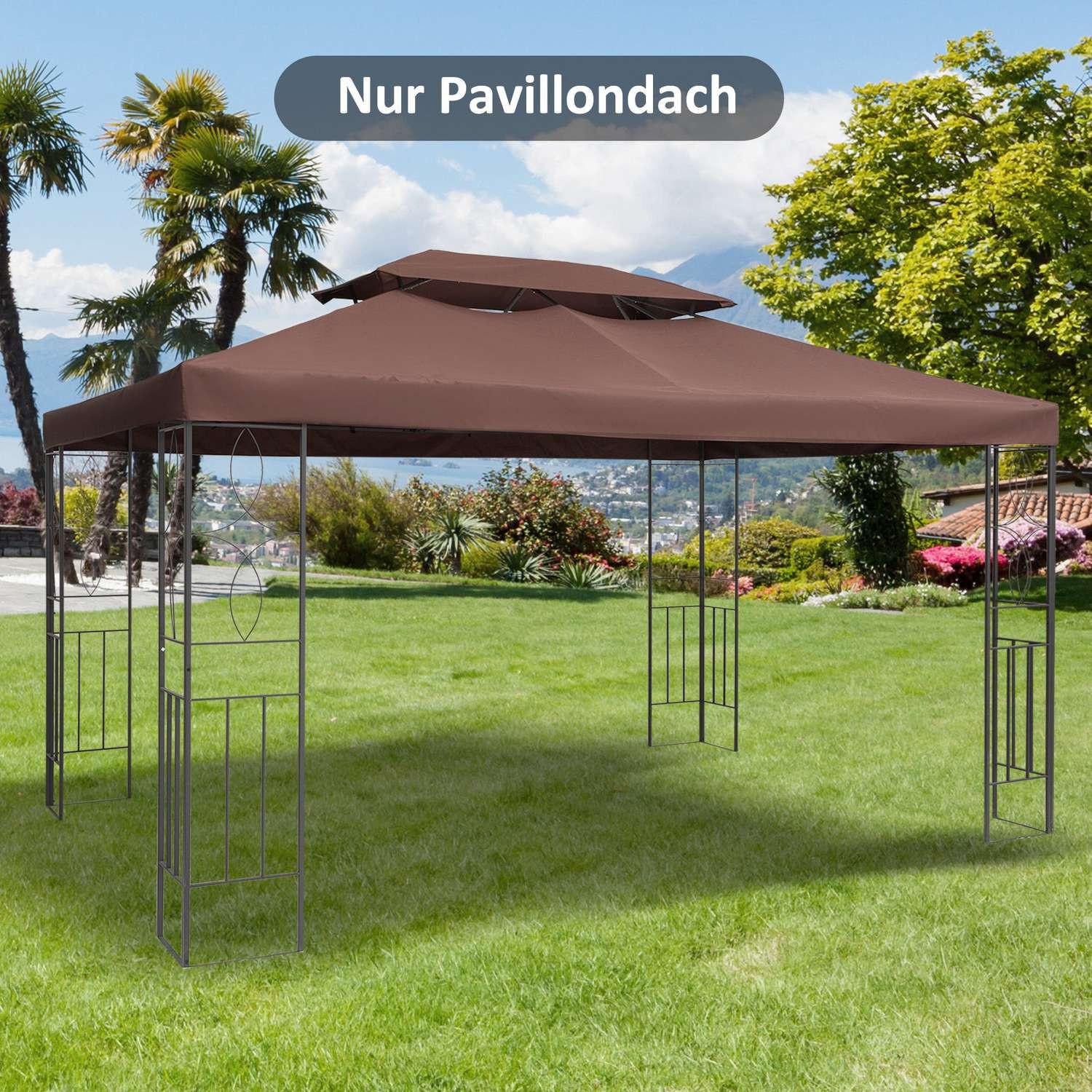 Outsunny Pavillondach, Polyester, Kaffee  