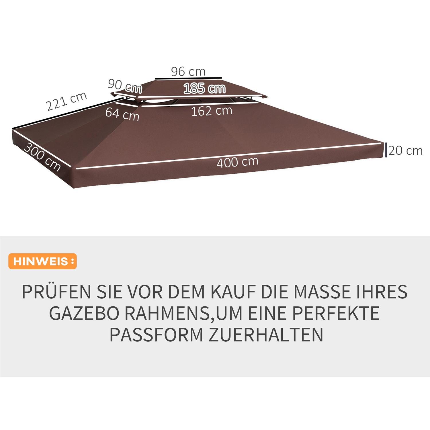 Outsunny Pavillondach, Polyester, Kaffee  