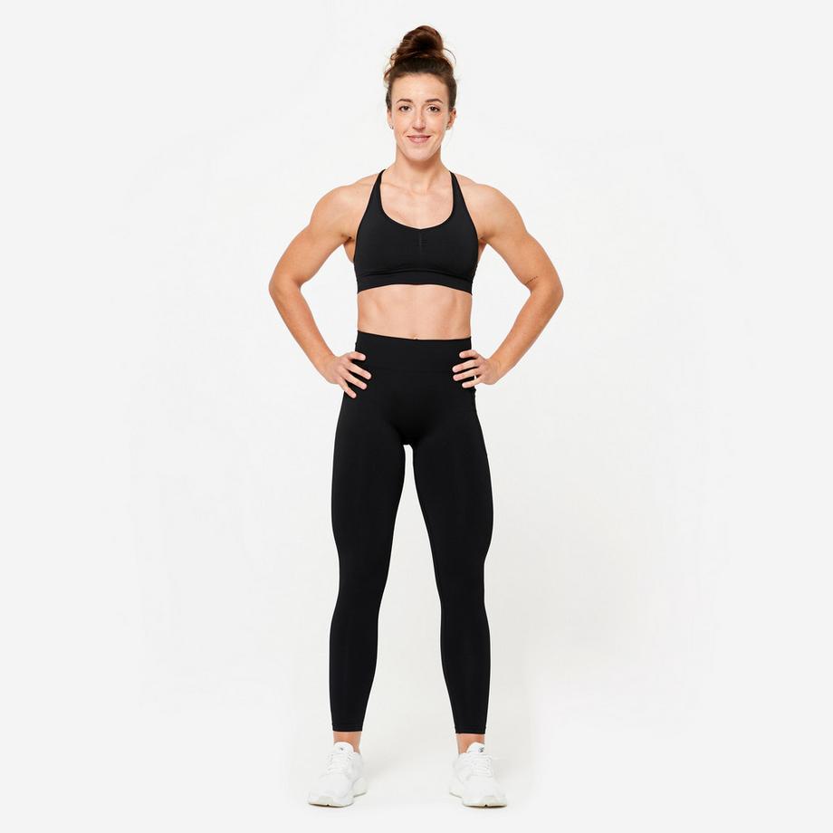 DOMYOS  Leggings donna senza cuciture push-up poliestere 