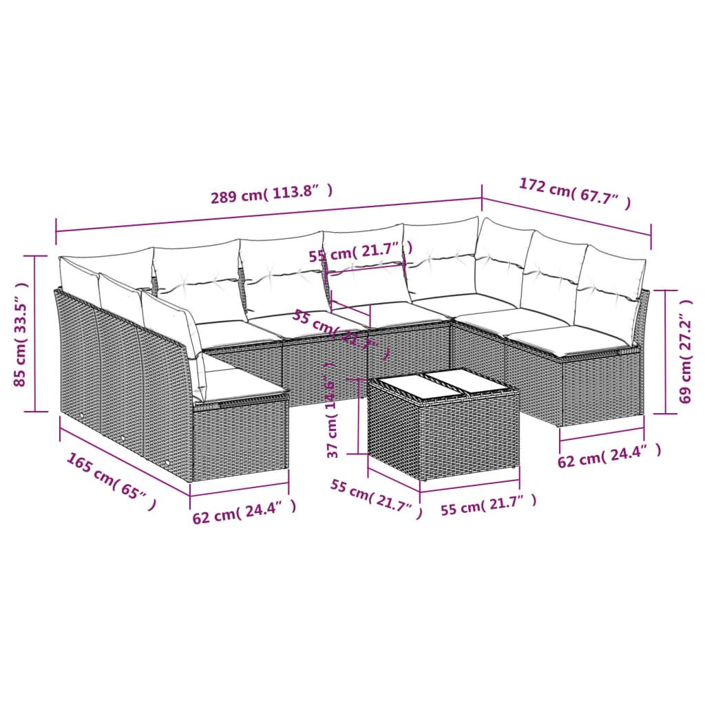 VidaXL set divano da giardino Polirattan  