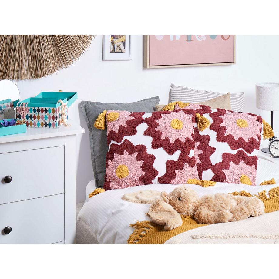 Beliani Dekokissen 2er Set aus Baumwolle Modern LORALAI  