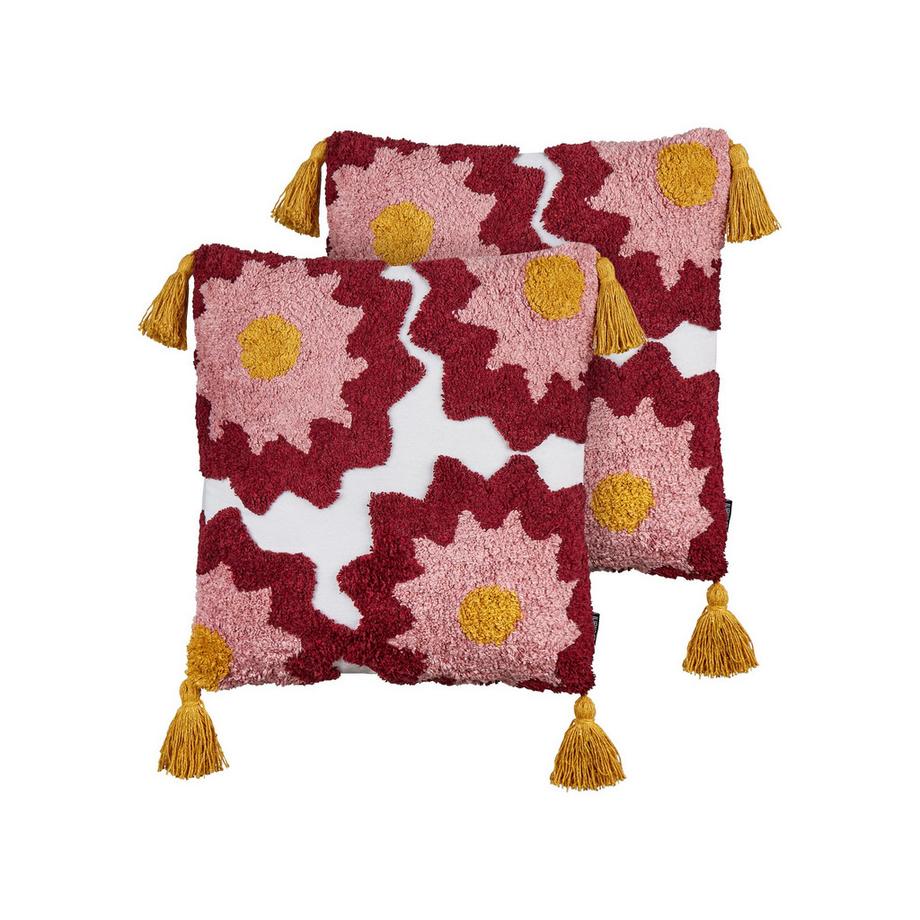 Beliani Dekokissen 2er Set aus Baumwolle Modern LORALAI  