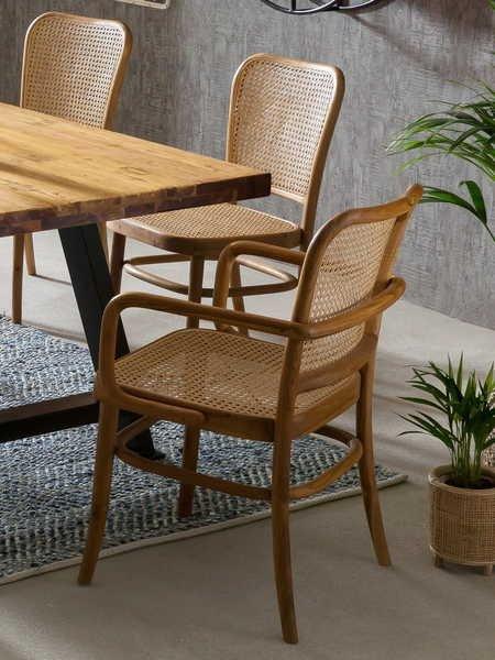 mutoni Poltrona rattan teak marrone  