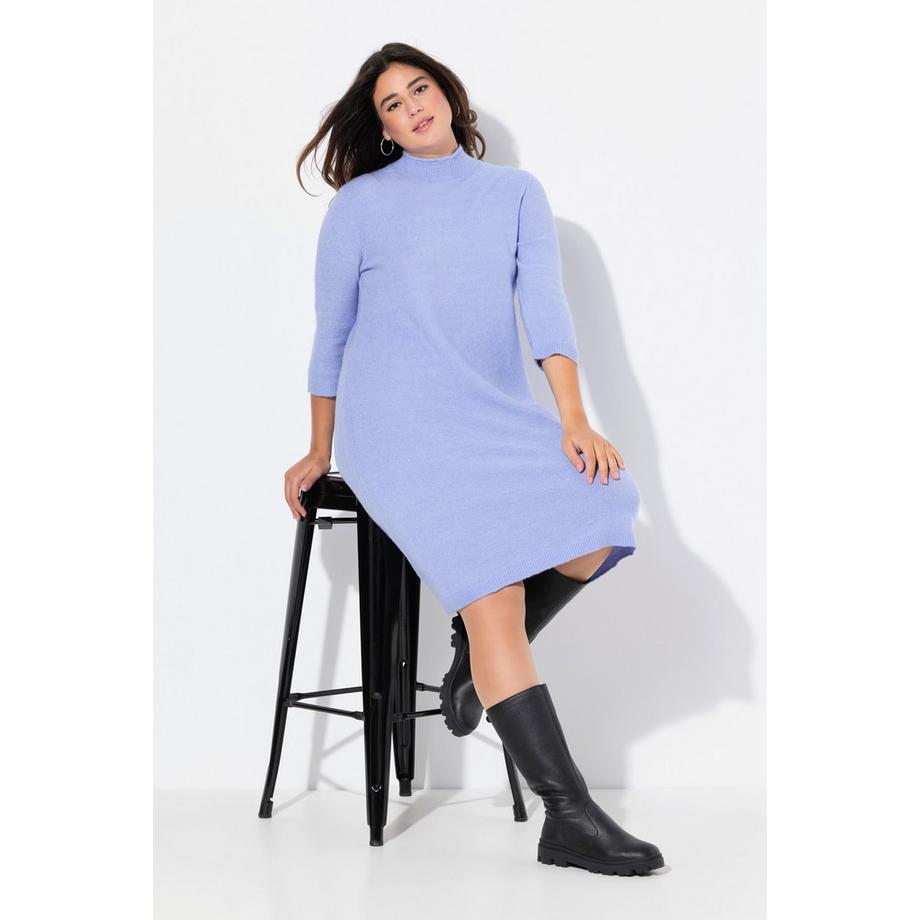 Ulla Popken Strickkleid A-Linie Stehkragen 3/4-Arm  