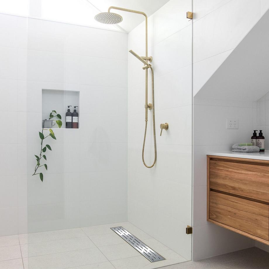 Tectake Caniveau de douche  en acier inoxydable  