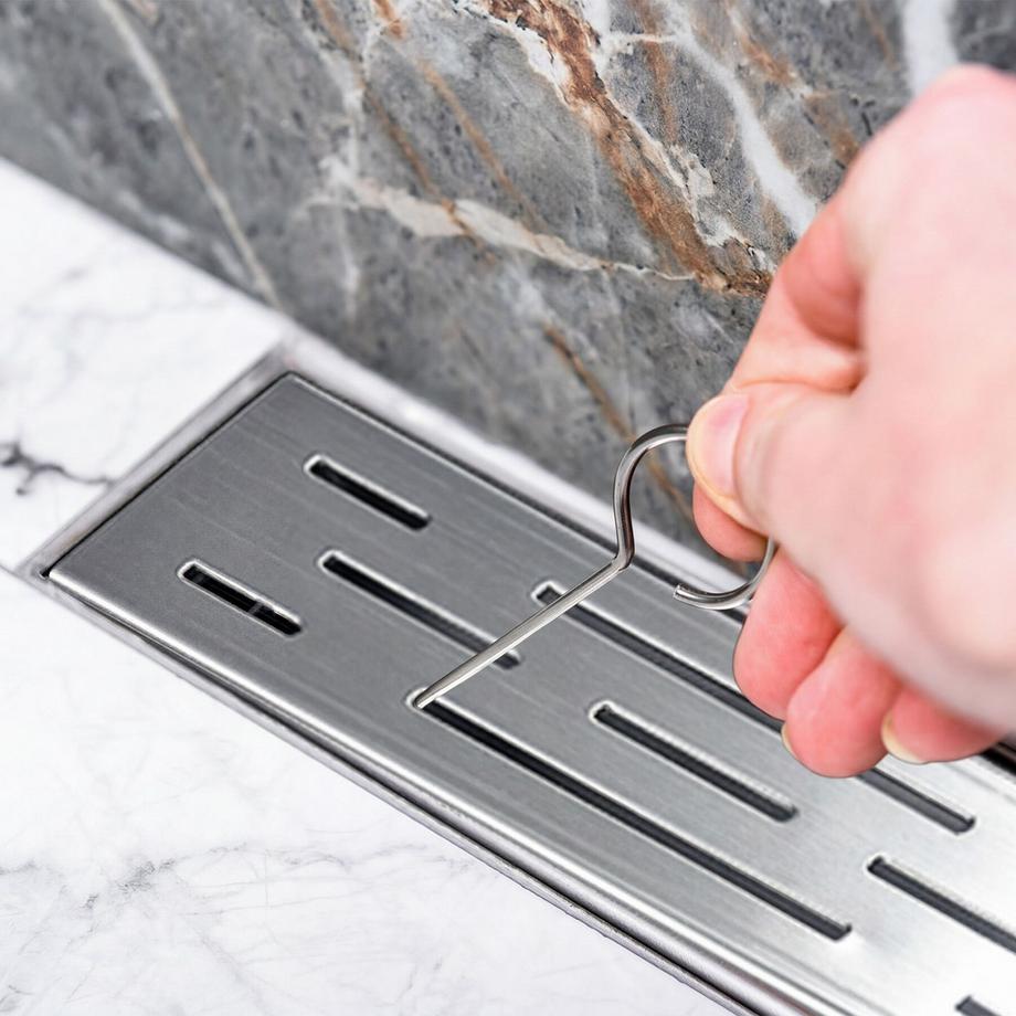 Tectake Caniveau de douche  en acier inoxydable  