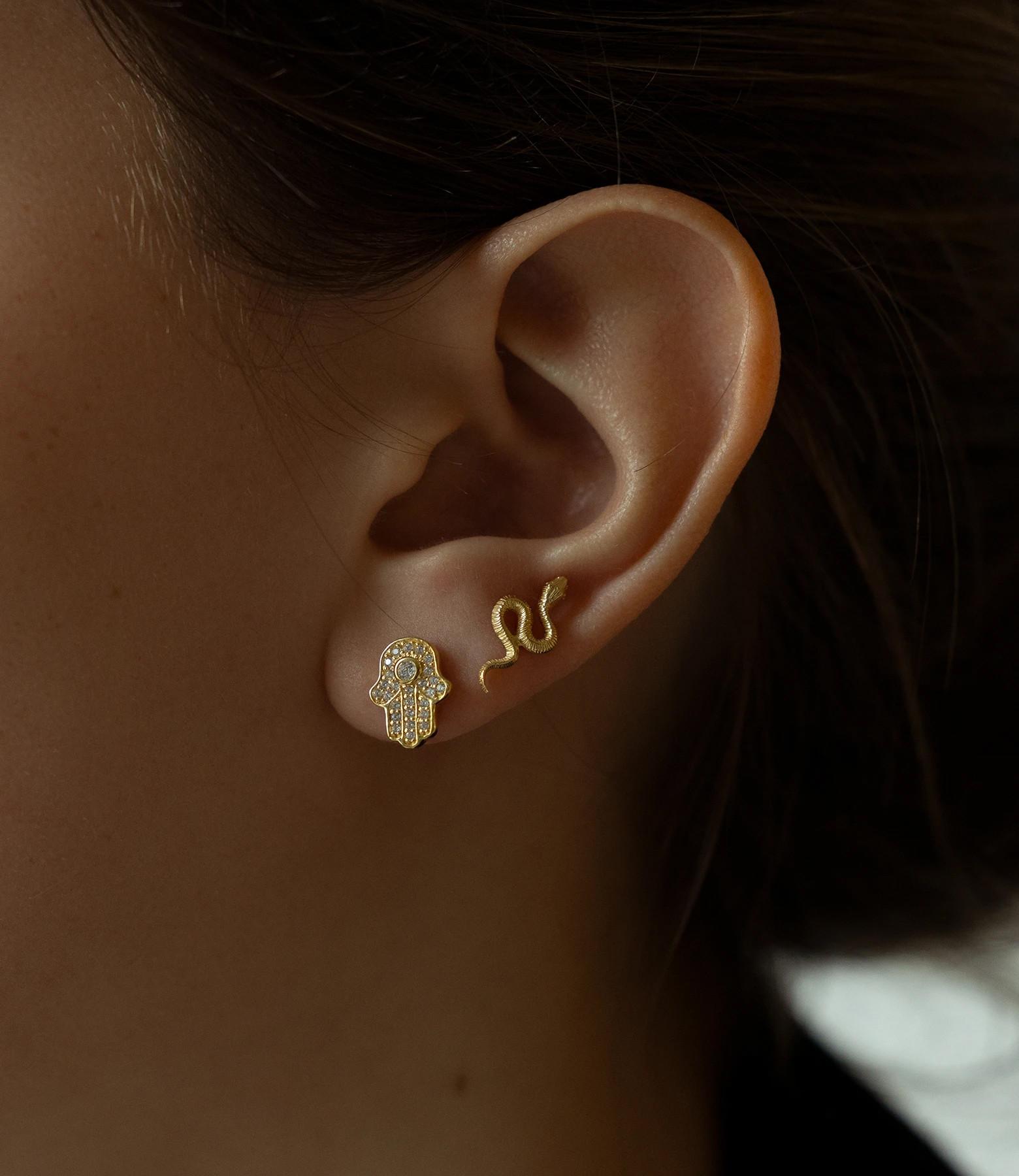 PHANTASYA  Hand der Fatima Ohrstecker 1498 Rosé Vergoldet 