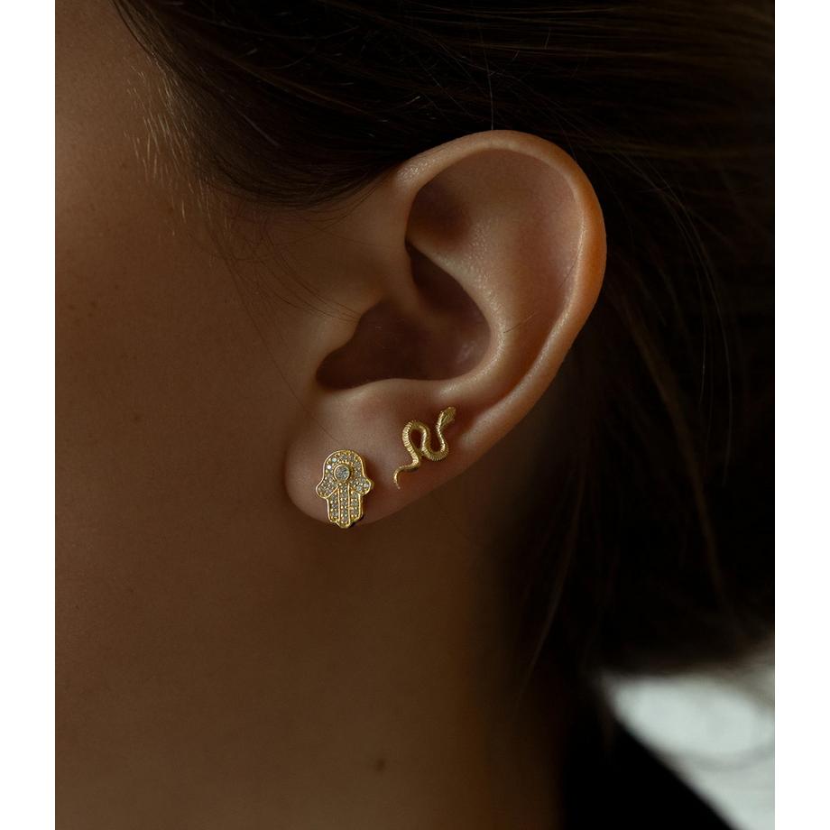 PHANTASYA  Hand der Fatima Ohrstecker 1498 Rosé Vergoldet 