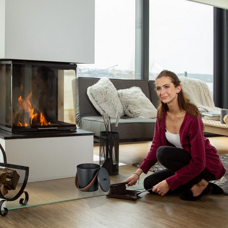 Northix Secchio per la cenere con coperchio  