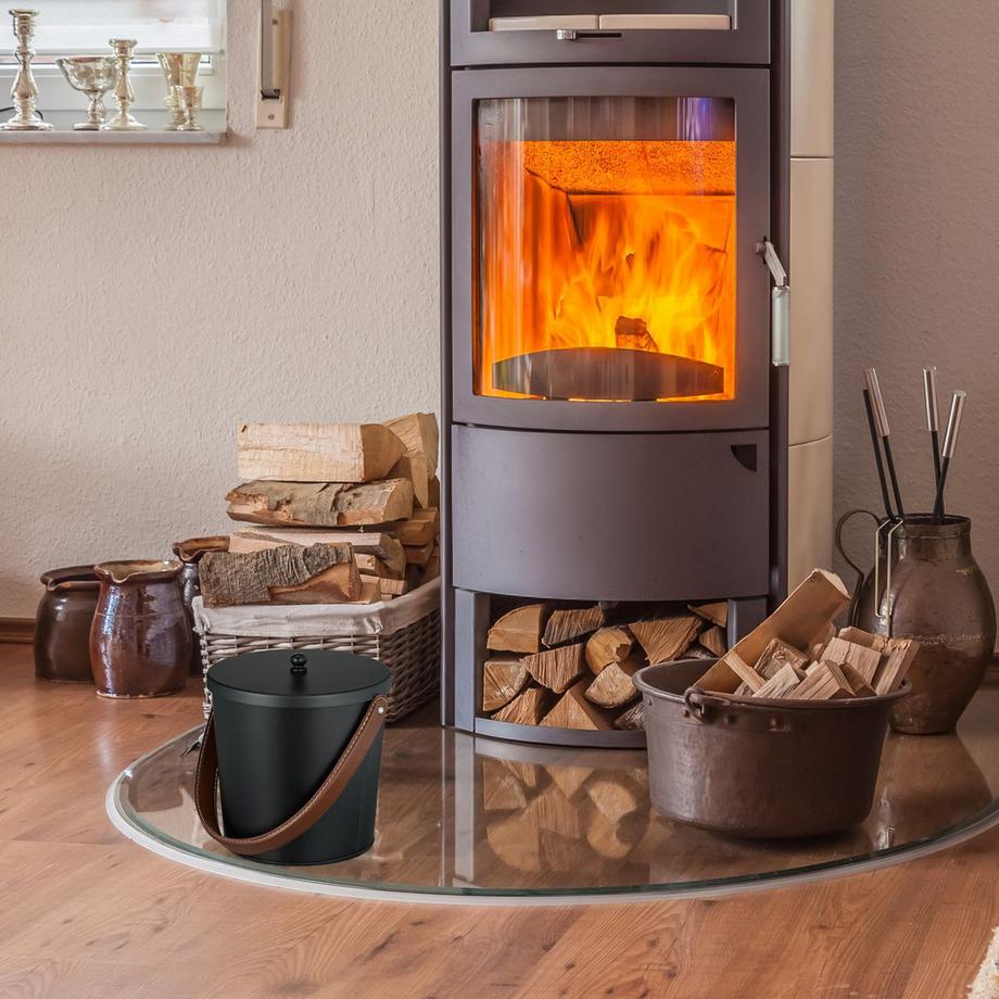 Northix Secchio per la cenere con coperchio  