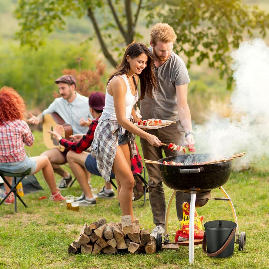 Northix Secchio per la cenere con coperchio  