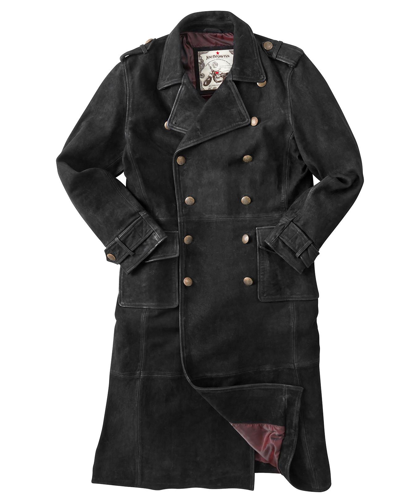 Joe Browns Langer Militär Ledermantel  