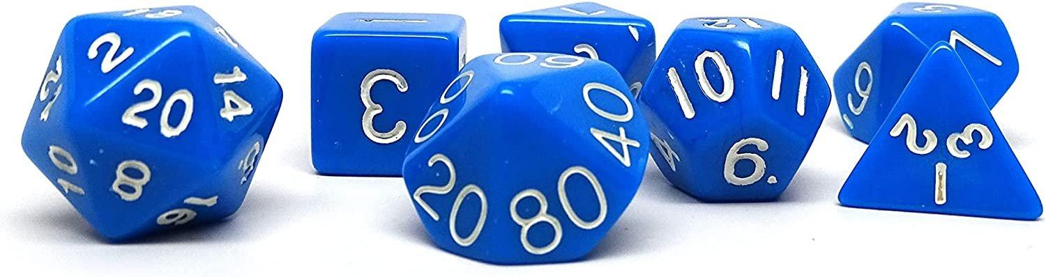 Gameloot  Lot de 7 dés pour Donjons et Dragons (Bleu) 