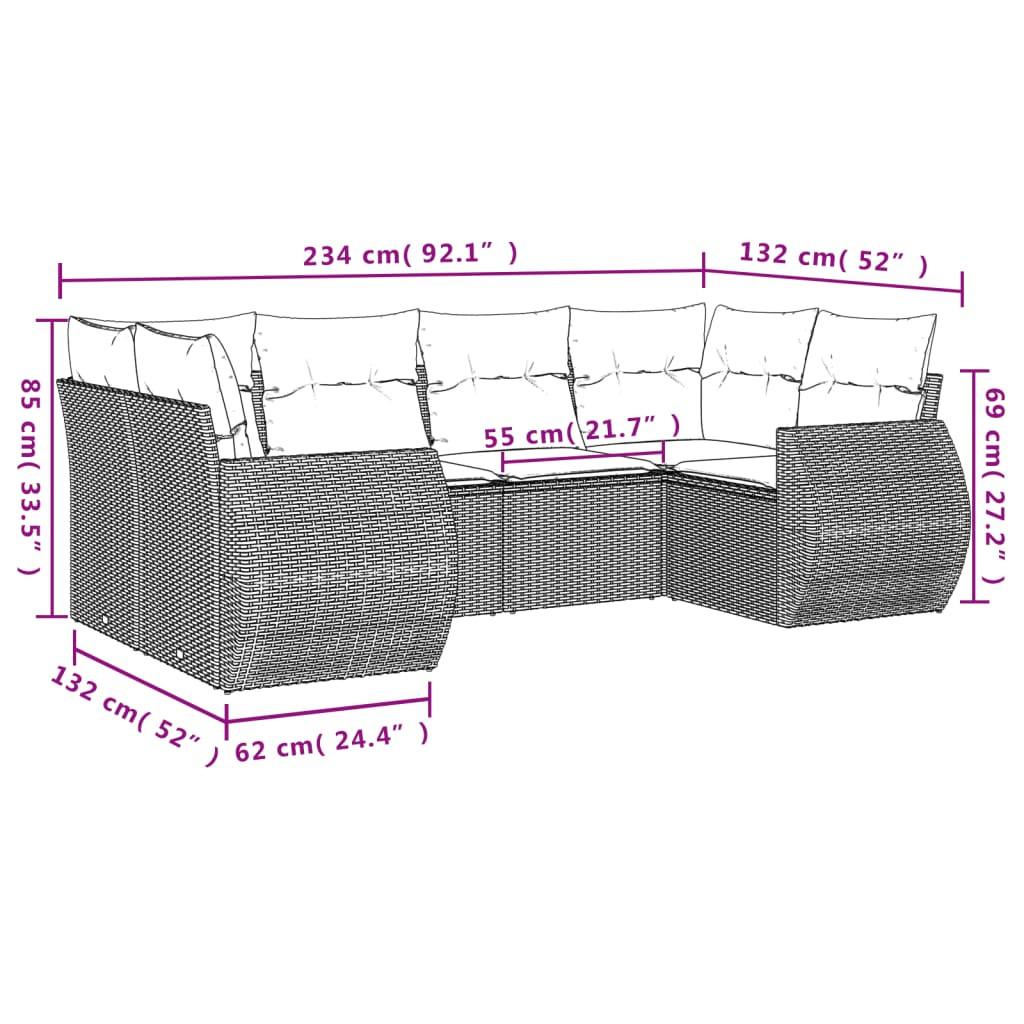 VidaXL Ensemble de canapés de jardin rotin synthétique  