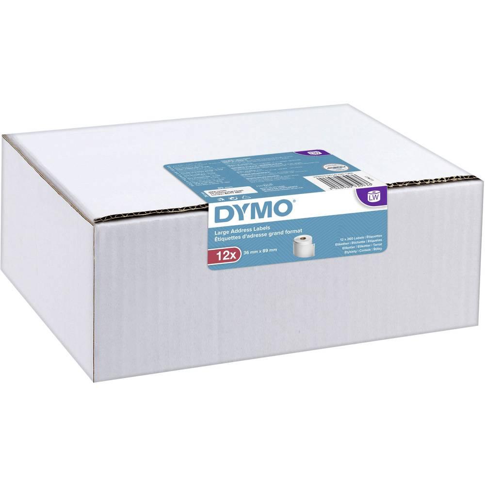 Dymo  Rollenetiketten, 89 mm x 36 mm, permanent 