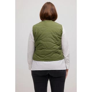 Ulla Popken Gilet trapuntato Scollo a V Laccetto Cotone Biologico  