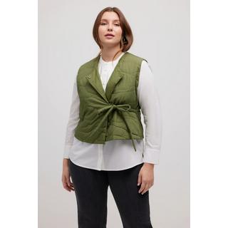 Ulla Popken Gilet trapuntato Scollo a V Laccetto Cotone Biologico  