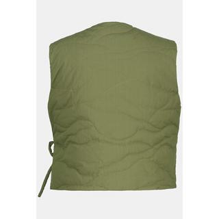 Ulla Popken  Gilet matelassé, col en V, cordon, coton bio 