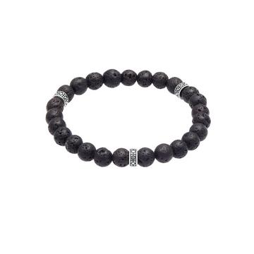 Armband  Lava Schwarz Vintage 925 Silber Oxidiert