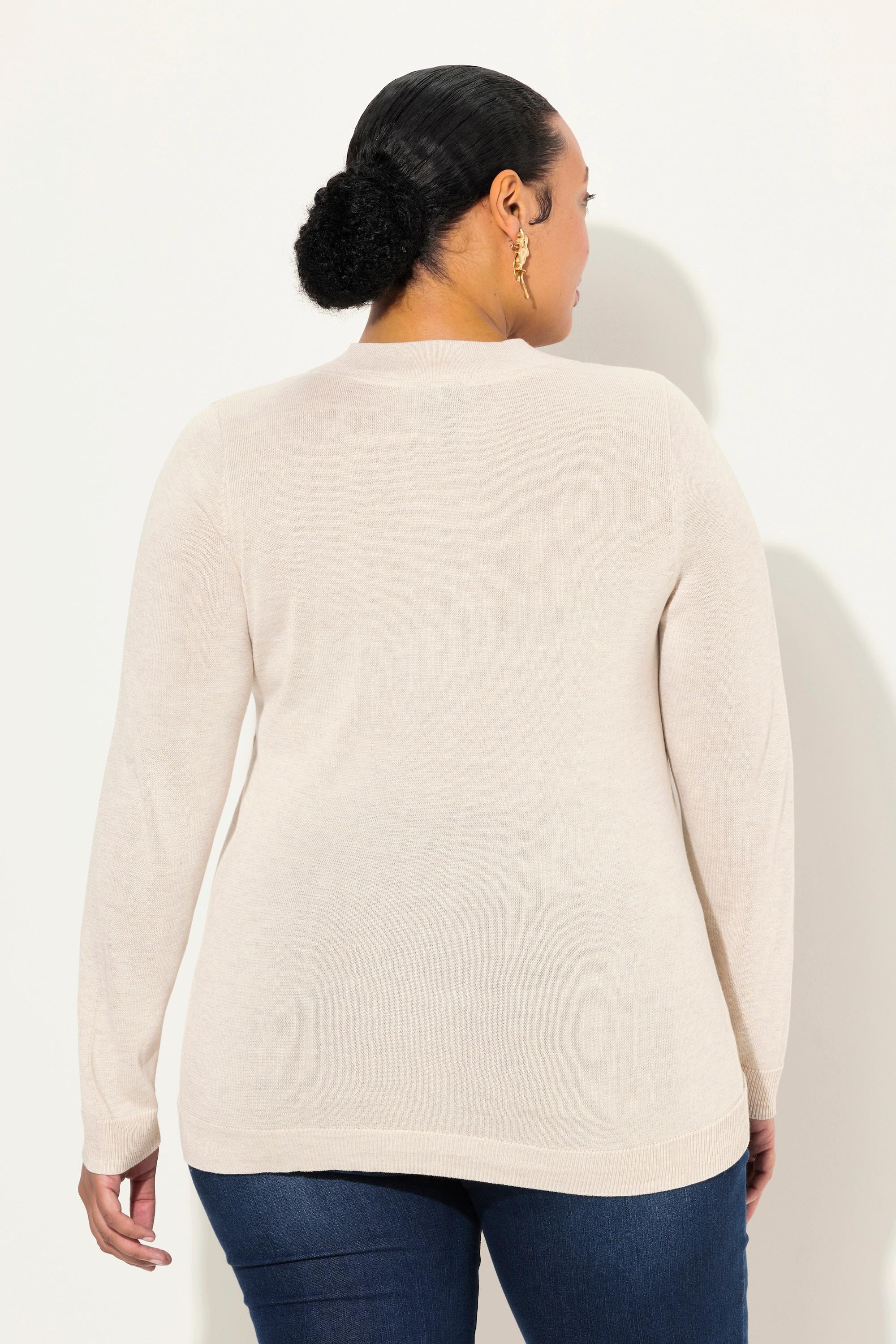 Ulla Popken  Pullover, V-Ausschnitt, Langarm, weicher Feinstrick 