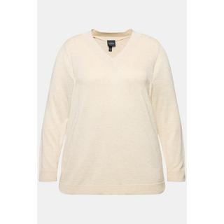 Ulla Popken  Pullover, V-Ausschnitt, Langarm, weicher Feinstrick 