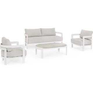 mutoni Salon de jardin Presley blanc (set de 4)  